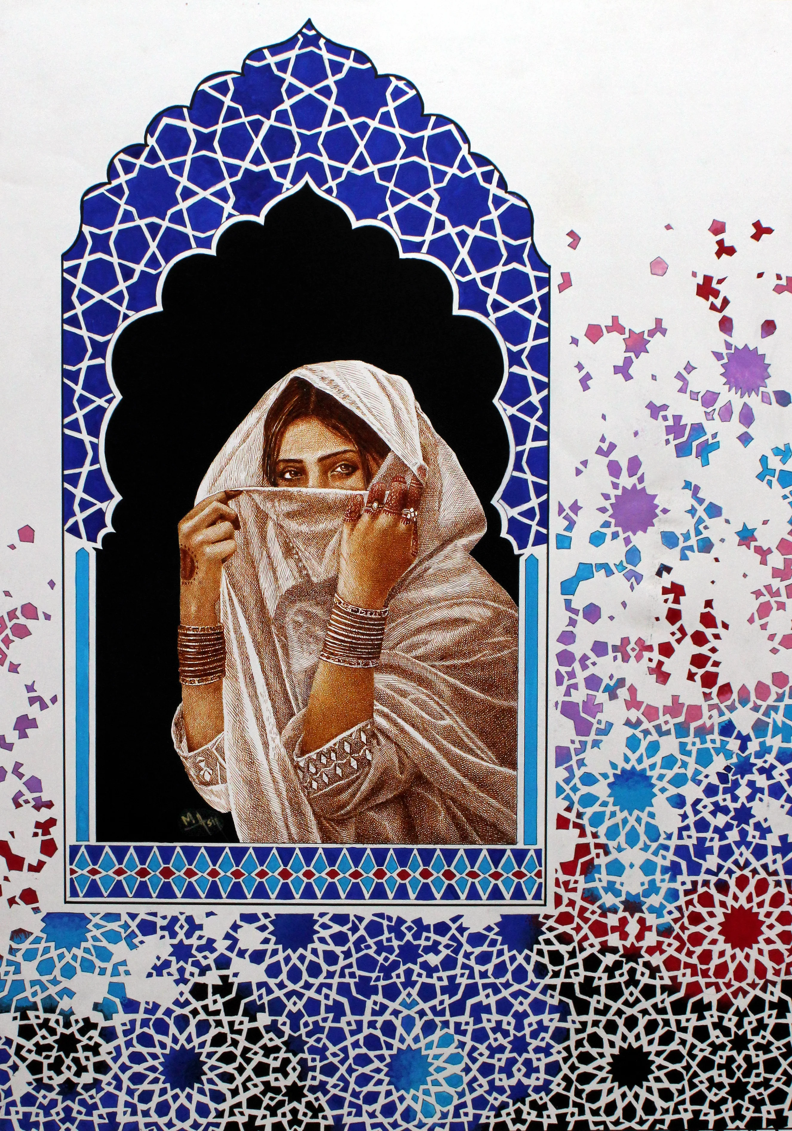 Master piece pen and ink artwork by Asif Ghayaz